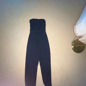 Black strapless jumpsuit